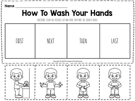Printable Hand Washing Sequence Worksheet
